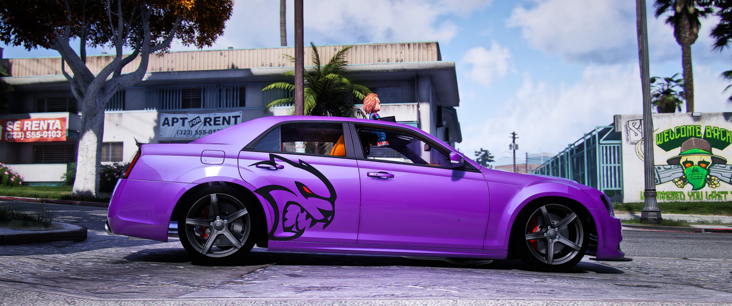 Chrysler 300 SRT8 Hellcat Customs (Animation Window and Roof)