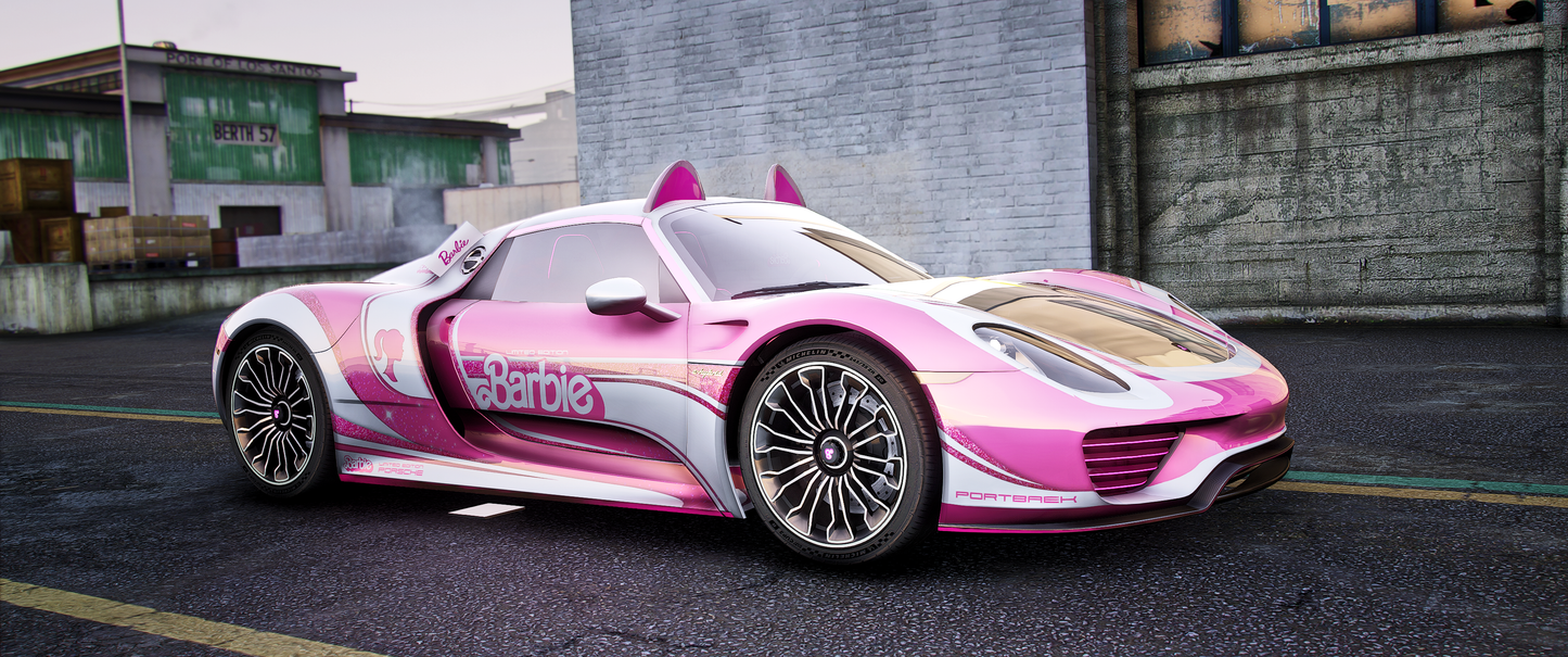 Custom Animated Barbie Porsche 918 Spyder [40+ Tuning Parts]