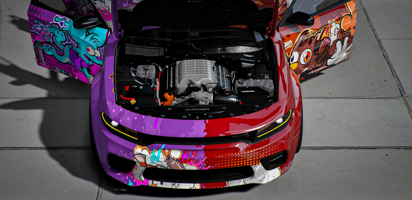 Custom Tuned Slideshow Itchy & Scratchy Show Dodge Charger Scatpack Widebody