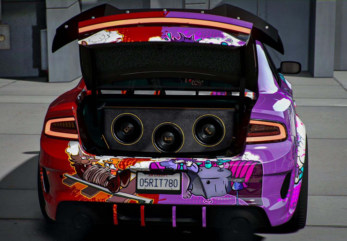 Custom Tuned Slideshow Itchy & Scratchy Show Dodge Charger Scatpack Widebody